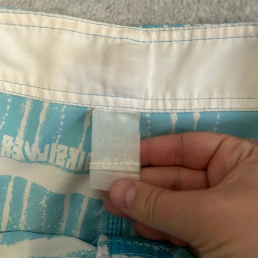 Quiksilver Shorts Men's‎ 32 Blue Plaid Board Shorts Surf Beachwear Vintage